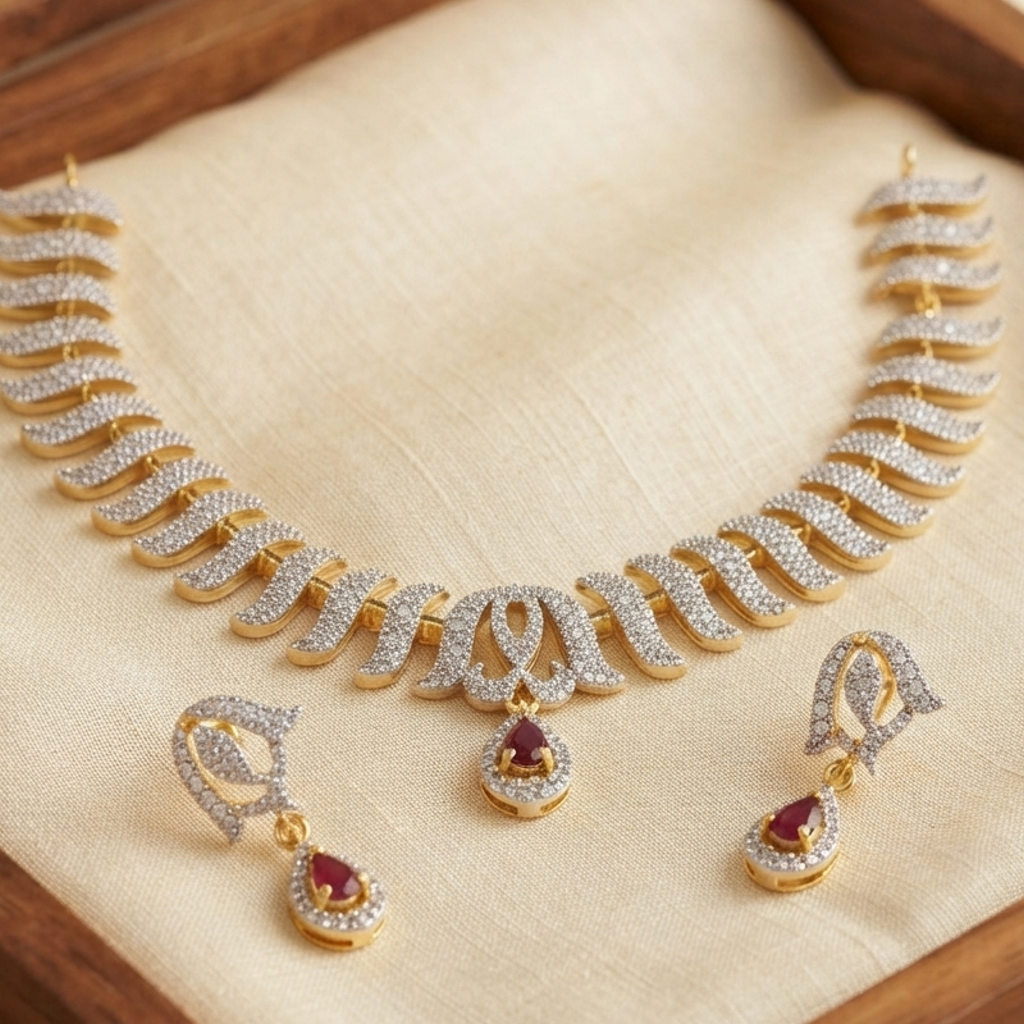 Jewellery Set American Diamond