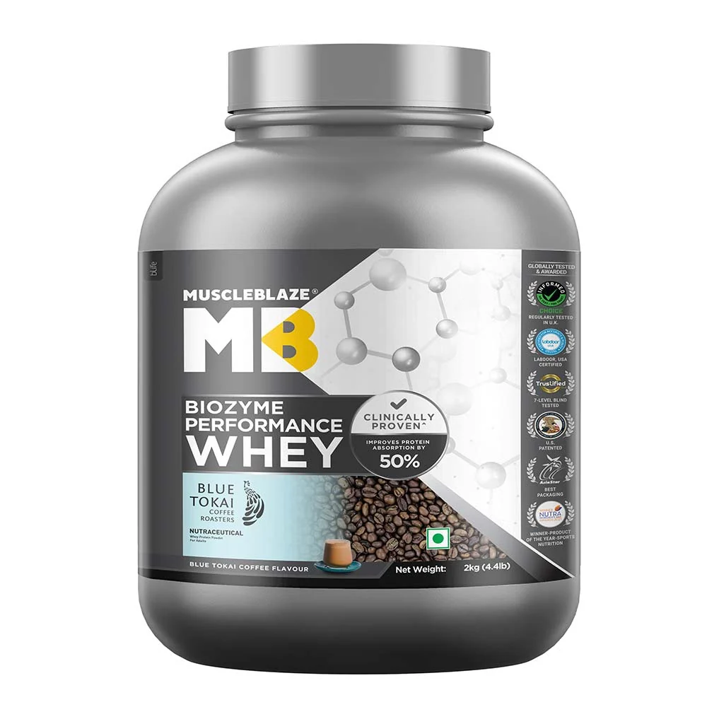 Muscleblaze Biozyme Whey Performance - 2kg - Blue Tokai Coffee