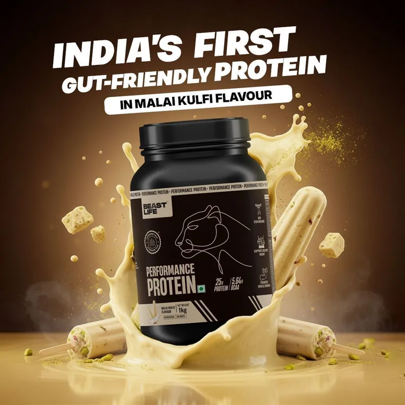 BEAST LIFE Performance Protein Gut-Friendly Malai Kulfi Flavour - seller original evidence