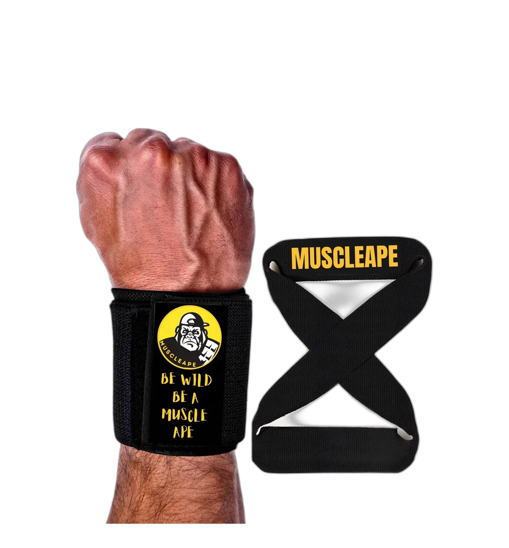 Muscleape Lifting Strap 8 Shape Black