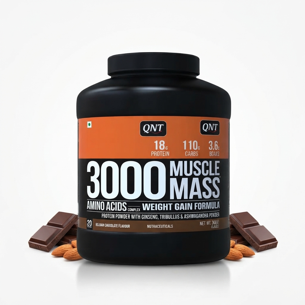 QNT 3000 Muscle Mass Gainer - Choco Almond 3kg