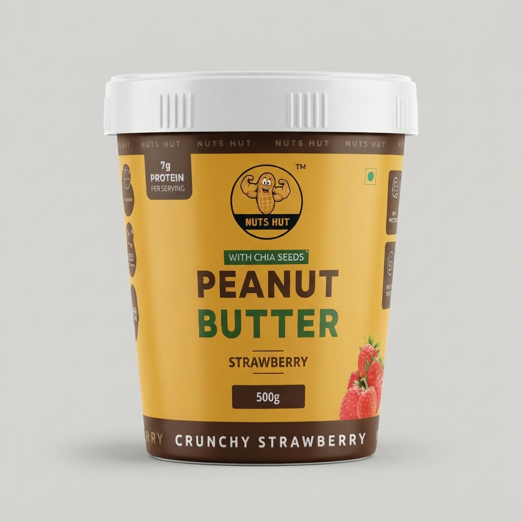 Nuts Hut Peanut Butter with Chia Seeds - Strawberry 500g