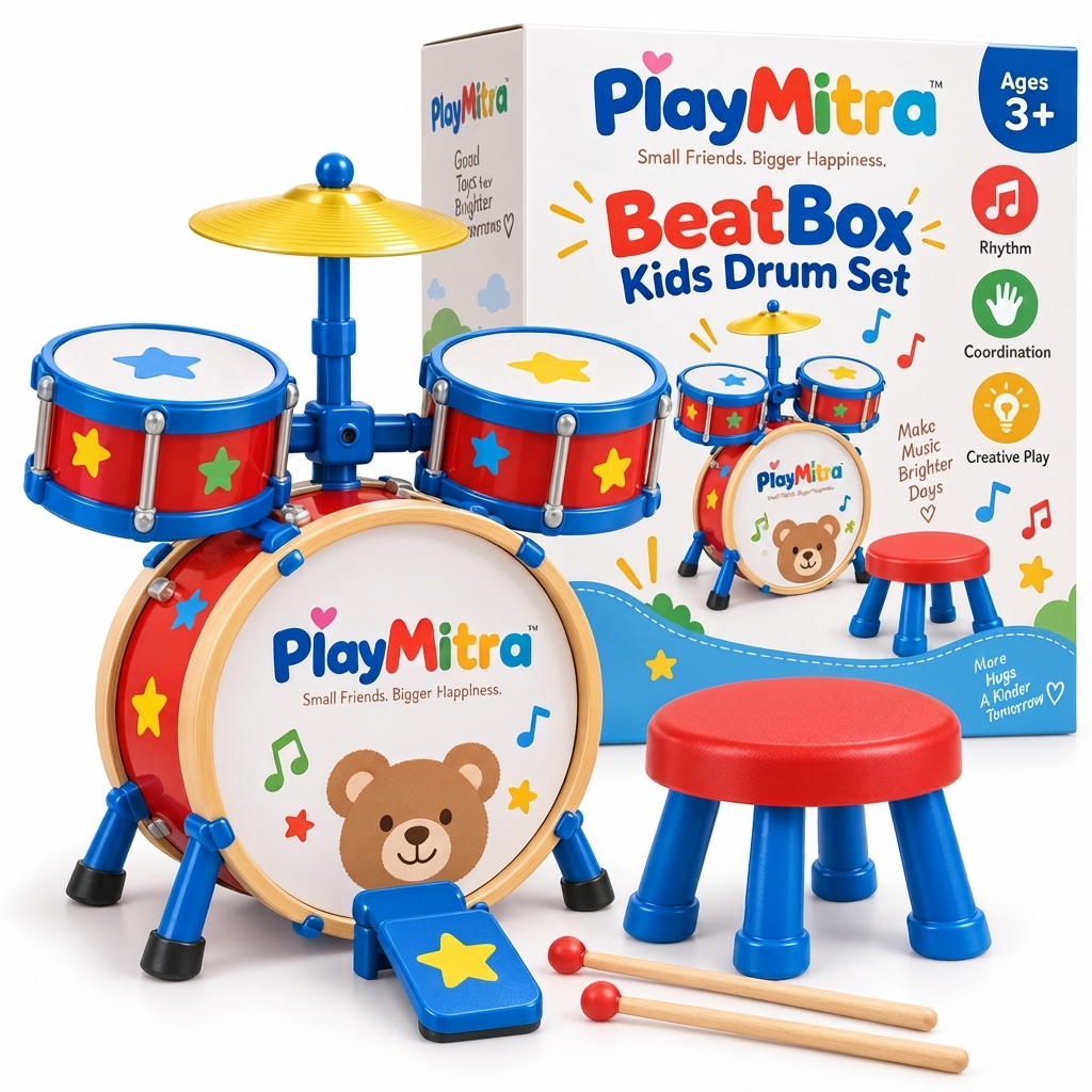 RhythmKid 5-Piece Mini Toy Drum Set